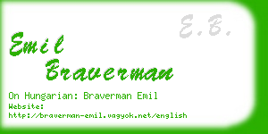 emil braverman business card
